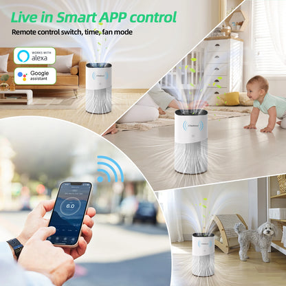 Chuboor Air Purifiers Suitable for Pets 120m² ,H13 Hepa Effectively Removes 99.97% of Pet Odors, Pollen, and Dust humidifier