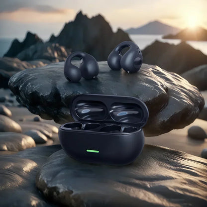 T75 Fone Bluetooth Headset 5.3 Wireless Bone Conduction Headphones Clip Ear Music Noise Canceling HD Call Sports Gaming Earphone