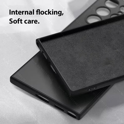 Liquid Silicone Shockproof Case For Samsung Galaxy S24 S23 S22 S21 S25 Ultra A55 A54 A34 A52 5G Accessories Cute Soft Back Cover