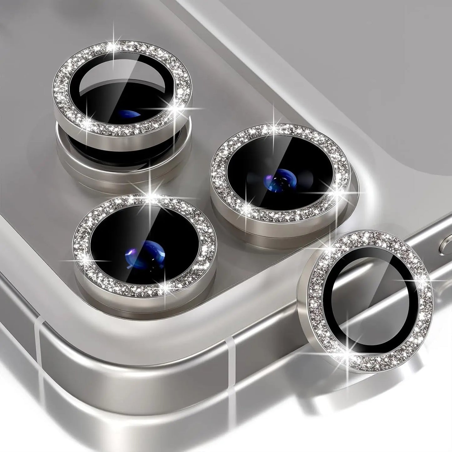 Bling Glitter Diamond Metal Frame Camera Protector For IPhone 18 Pro Max 17 Pro 17 Alloy Lens Tempered Glass Film Ring Cover Cap
