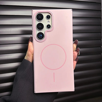 Luxury Slim Matte Magsafe Case for Samsung Galaxy S25 S24 S23 Ultra S22 Plus S21 Note 20 Solid Color Shockproof PC Phone Cover