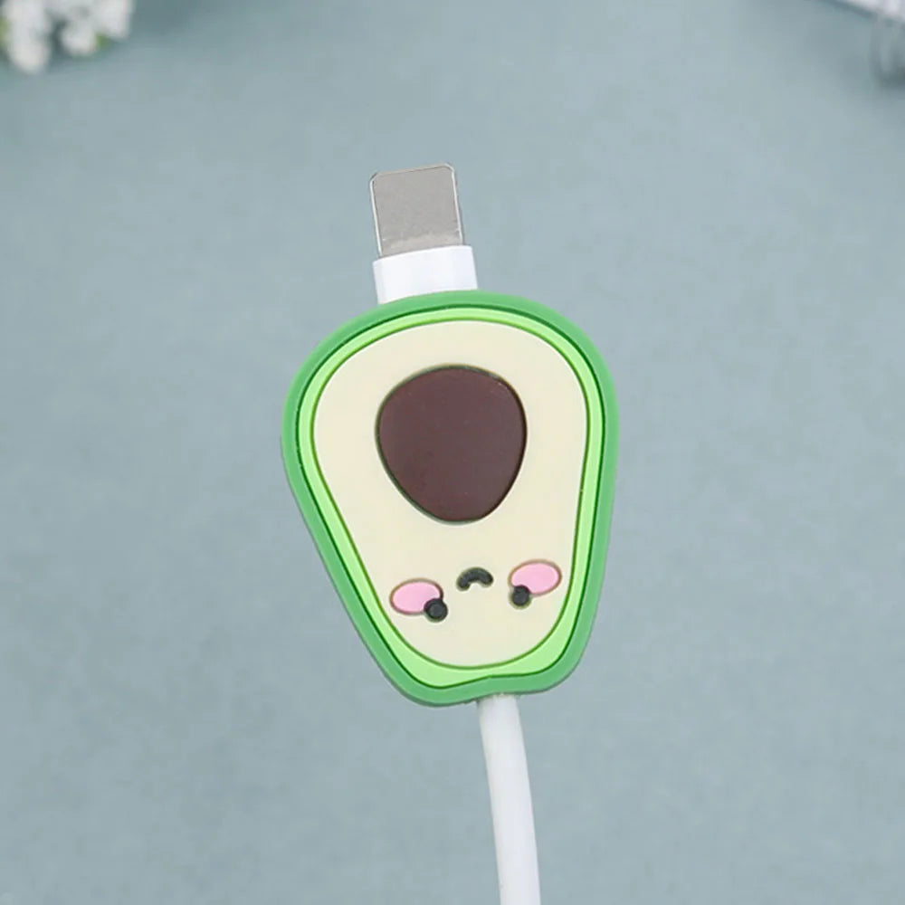 Cute Fruits Cable Protector Cartoon Charger Protector Cable Winder Organizer Data Line Cord Protective Cover For iPhone