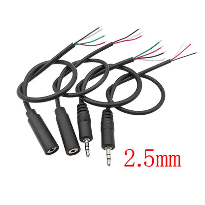 3Pcs 2.5mm/3.5mm Male Female 2/3/4Pole Mono/Stereo Aux Plug Jack Connector To Bare Wire End For DIY Audio Headphone Cable Repair