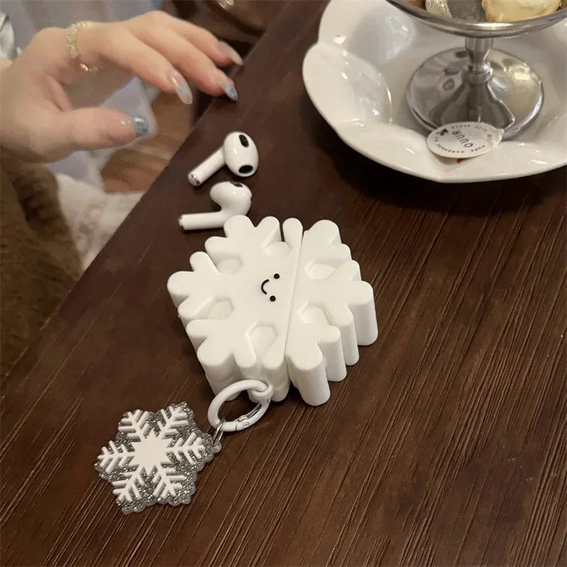 Christmas Cartoon Snowflake Case for AirPods pro3 4 Airpod 1 2 3 Pro Pro2 Bluetooth Earbuds Protective Earphone Case Cover