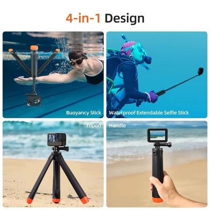 BSLIUFANG underwater buoyancy pole extendable selfie stick tripod suitable for GoPro Insta360 DJI OSMO sports camera accessories