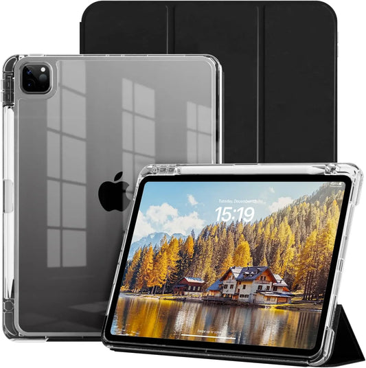 Clear Crystal Tablet Case With Pen Slot For iPad Pro 11 2018/2020/2021/2022 1st/2nd/3rd/4th PU Leather Flip Magnetic Stand Cases