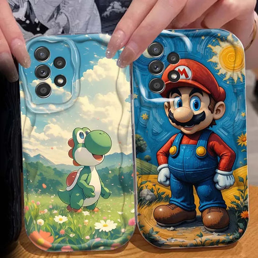 M-Marios Cartoon Popular Phone Case For Samsung A73 A72 A71 A56 A55 A54 A53 A52 A51 A32 A36 A26 A25 A13 A14 5G Wave Oil