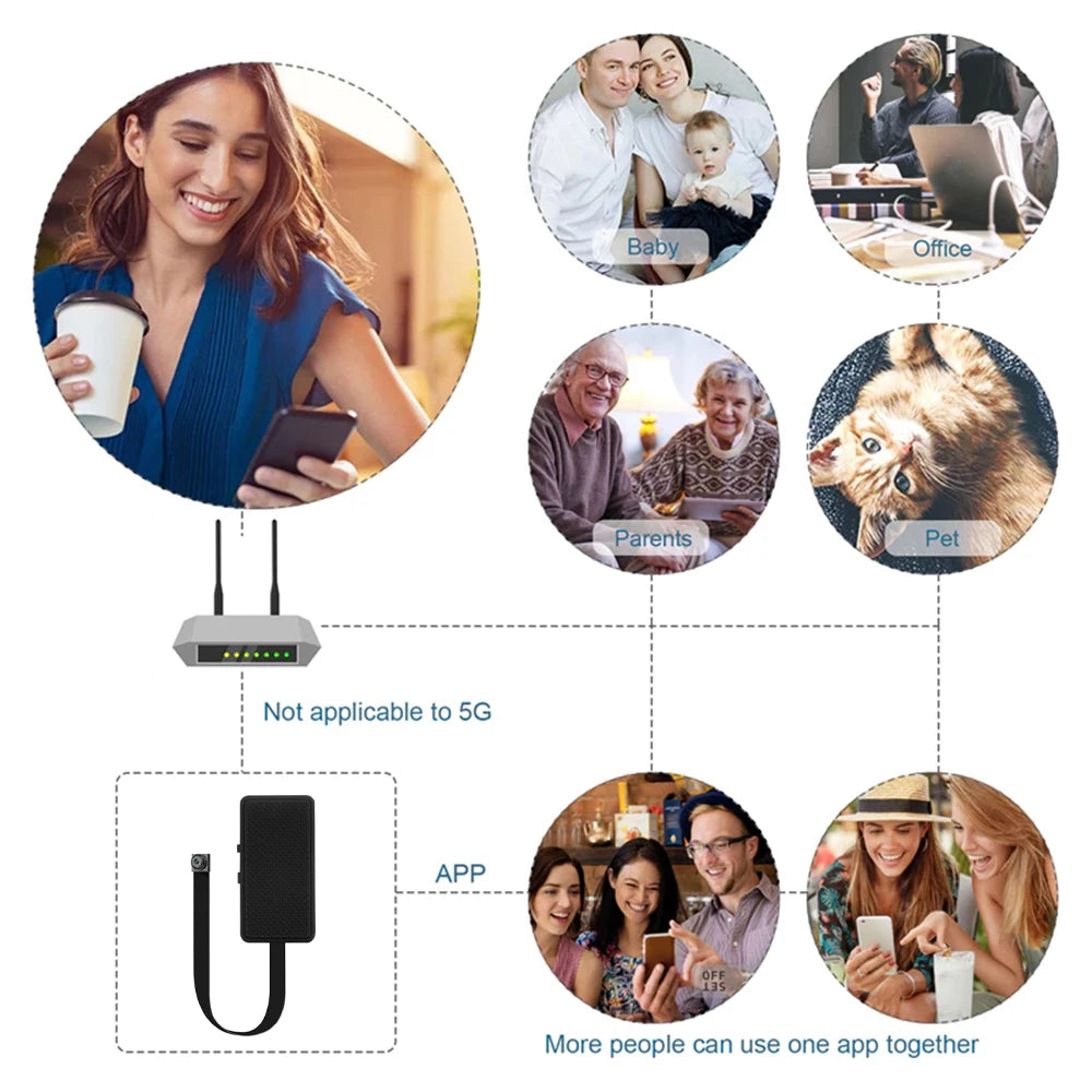 DIY HD 1080P WiFi Mini Camera Portable Video Recorder Micro Camcorder P2P Wireless Webcam Loop Recording Support Remote Viewing