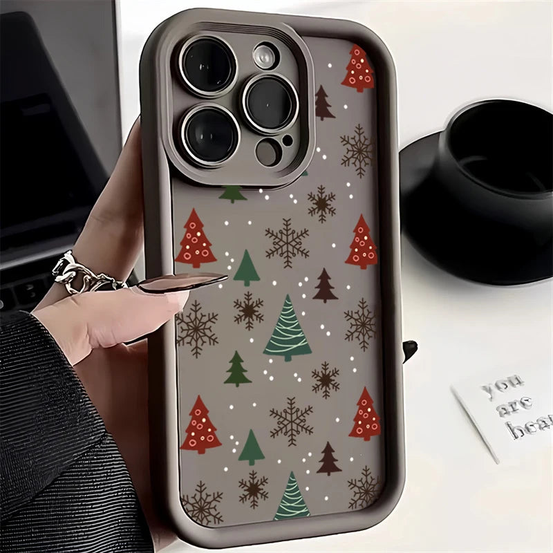 Phone Case For iPhone 17 16 15 14 Pro Max 11 12 13 Pro Max 7 8 Plus XR X XS Max Merry Christmas New Year Gifts Shockproof Cover