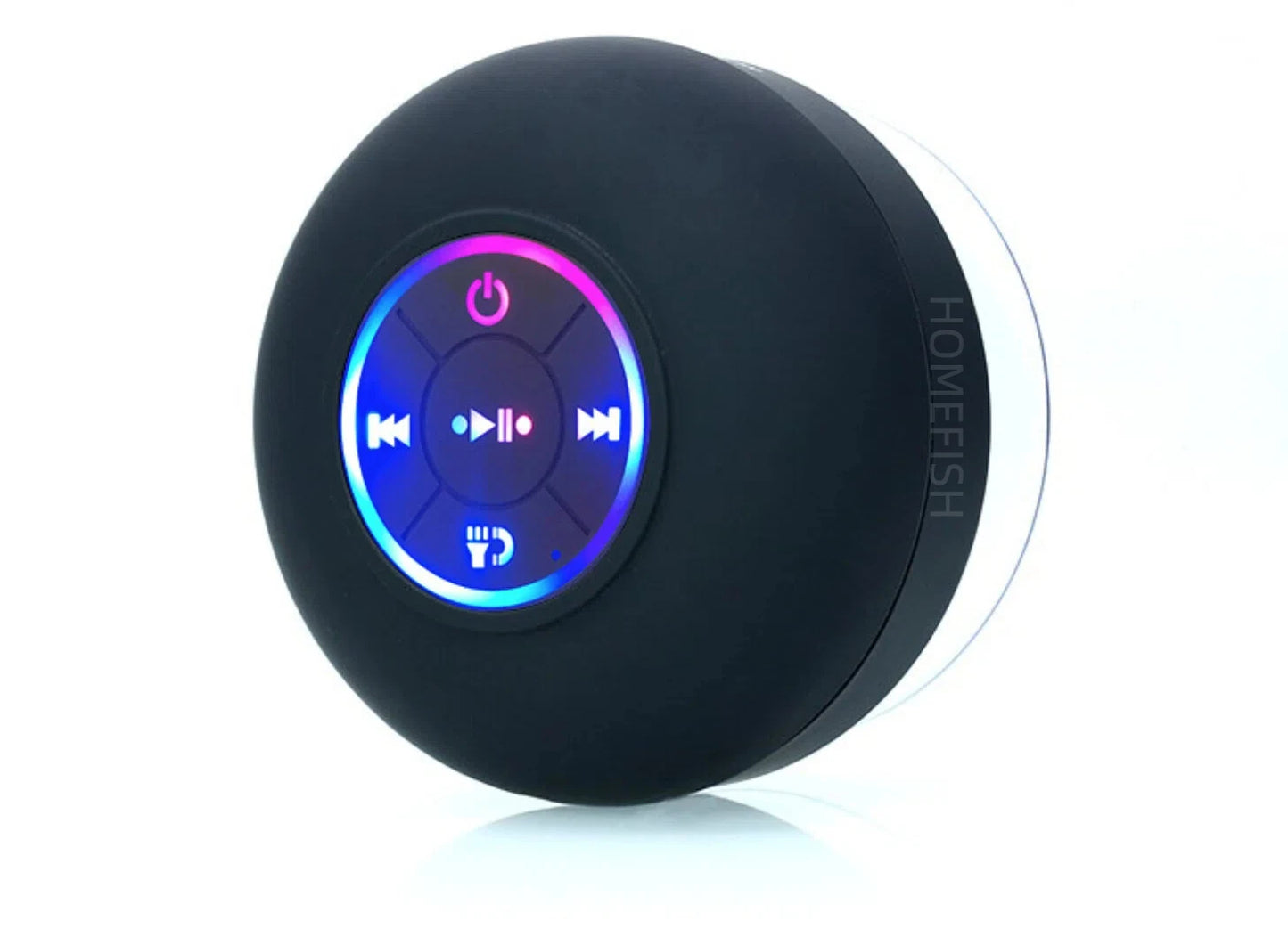 HOMEFISH Portable Waterproof Bluetooth Shower Speaker with RGB Light Suction Cup Wireless Speaker for Bathroom Kitchen Party etc