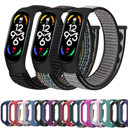 Nylon loop Mi band 4 5 6 Strap Replacement Soft Adjustable Wrist Watchband Pulsera correa For Xiaomi Mi band 3 4 5 6 7 Bracelet