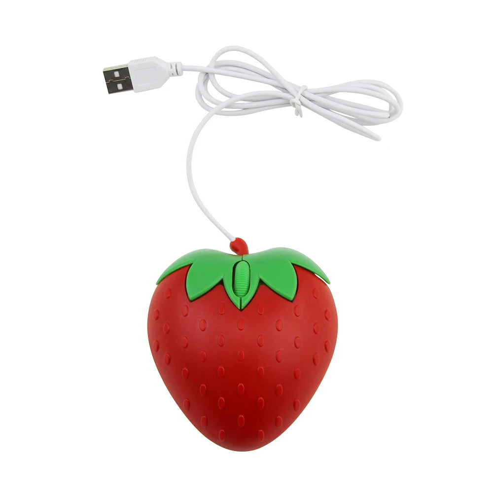 Pink Strawberry Small Optical Mouse Cute Creative Cartoon PC Computer Office Mice Girls Gift Mause for Office Laptop Desktop