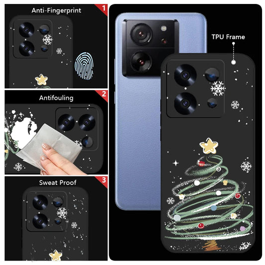Christmas Tree Phone Case For Xiaomi Redmi Note 14 13 Pro Plus 5G 14 13 12 Pro 4G 12 11 Pro 5G Shockproof Soft TPU Lanyard Cover