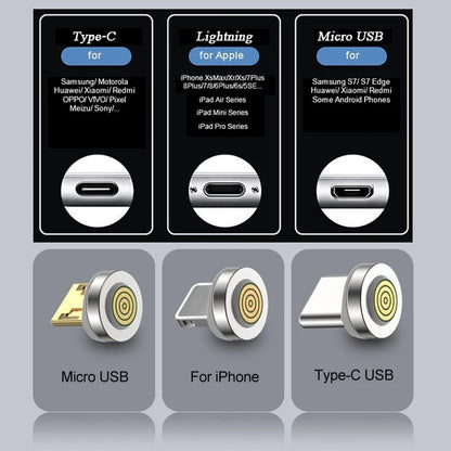 Magnetic Charging Cable Adapter Connector Tips Head for Type C Micro USB iPhone 3A Fast Charging 5Pcs Plugs Not Cable