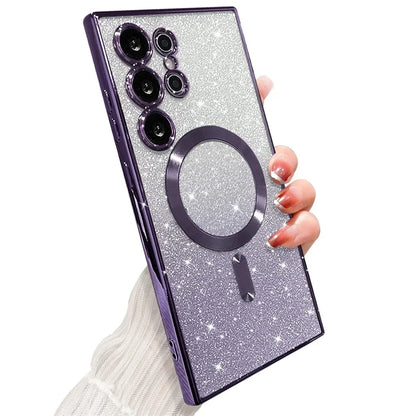 Sparkle Cover For Samsung Galaxy S25 S24 S23 Plus S22 S21 S20 FE S24FE S23FE S21FE S20FE Glitter Note 20 Ultra A56 MagSafe Case