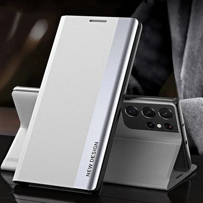 Luxury Leather Flip Case For Samsung Galaxy S25 S24 S23 S22 S21 S20 Ultra Plus S25 Edge S23 S21 S24 FE Note 20 Ultra Stand Cover