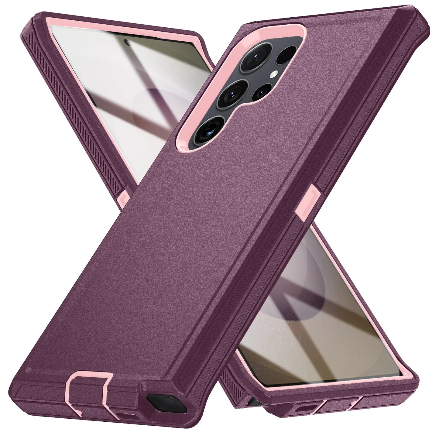 Military Armor Shockproof Phone Cases For Samsung S25 Ultra S24 Plus S23 FE S22 S21 S20 S24 Ultra Hard PC+TPU Bracket Back Cover