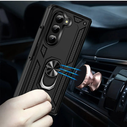 for samsung z fold 7 5 6 fold7 Hard Armor Case for Samsung Galaxy Z Fold 5 Fold5 5G fold6 Finger Ring Holder Covers Cases