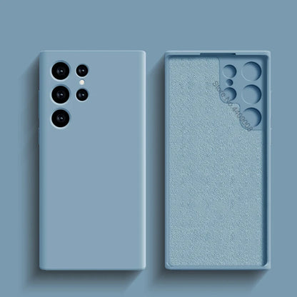 Liquid Silicone Shockproof Case For Samsung Galaxy S24 S23 S22 S21 S25 Ultra A55 A54 A34 A52 5G Accessories Cute Soft Back Cover