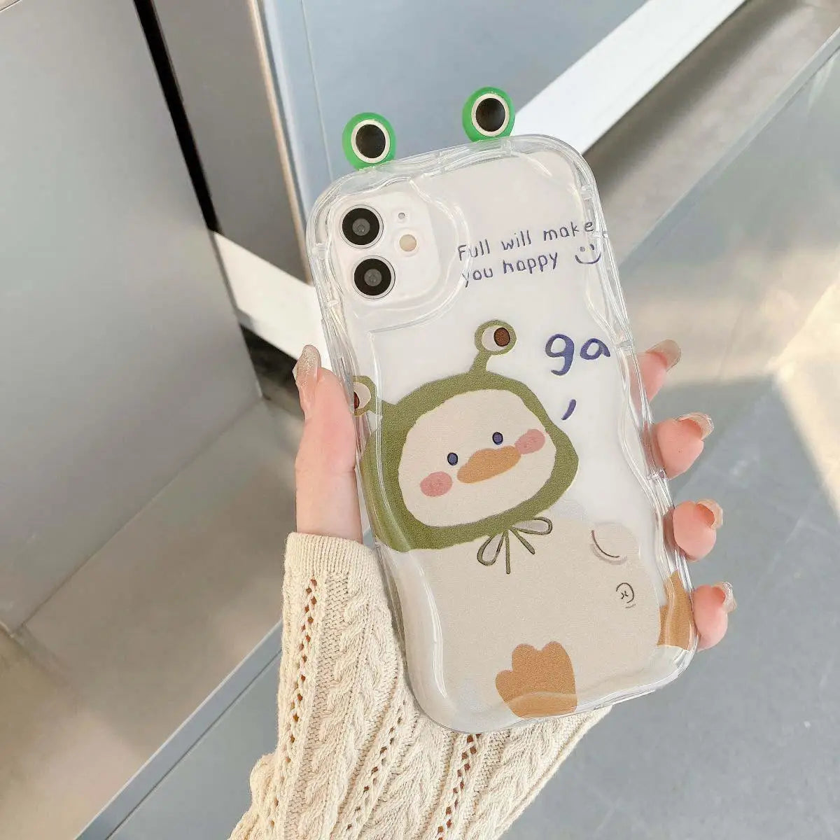 3D Cat Ears Frog Eyes Cute Shy Animal Case for Samsung Galaxy S25 Plus S23 S24 Ultra FE A56 A16 A36 A55 A35 A54 A53 A15 A26 5G