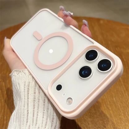 Luxury For Magsafe Magnetic Wireless Charge Case For iPhone 17Air 11 12 13 14 15 16 17 Pro Max Plus Transparent Hard Back Cover