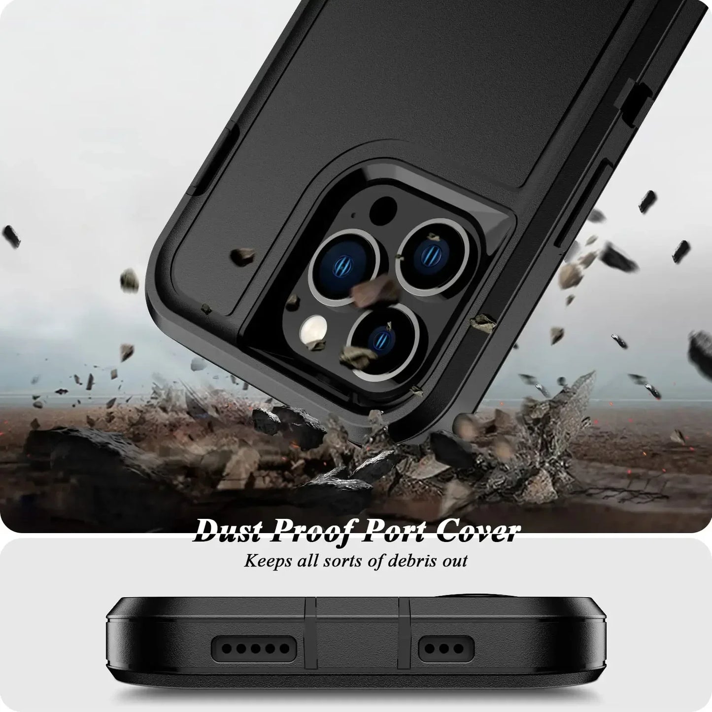 Case For iPhone 16 11 13 12 14 15 Pro Max XS XR 8 Plus Heavy Duty Shockproof Anti-Scratch Rugged Protective with Kickstand Cover