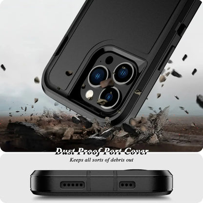 Case For iPhone 16 11 13 12 14 15 Pro Max XS XR 8 Plus Heavy Duty Shockproof Anti-Scratch Rugged Protective with Kickstand Cover