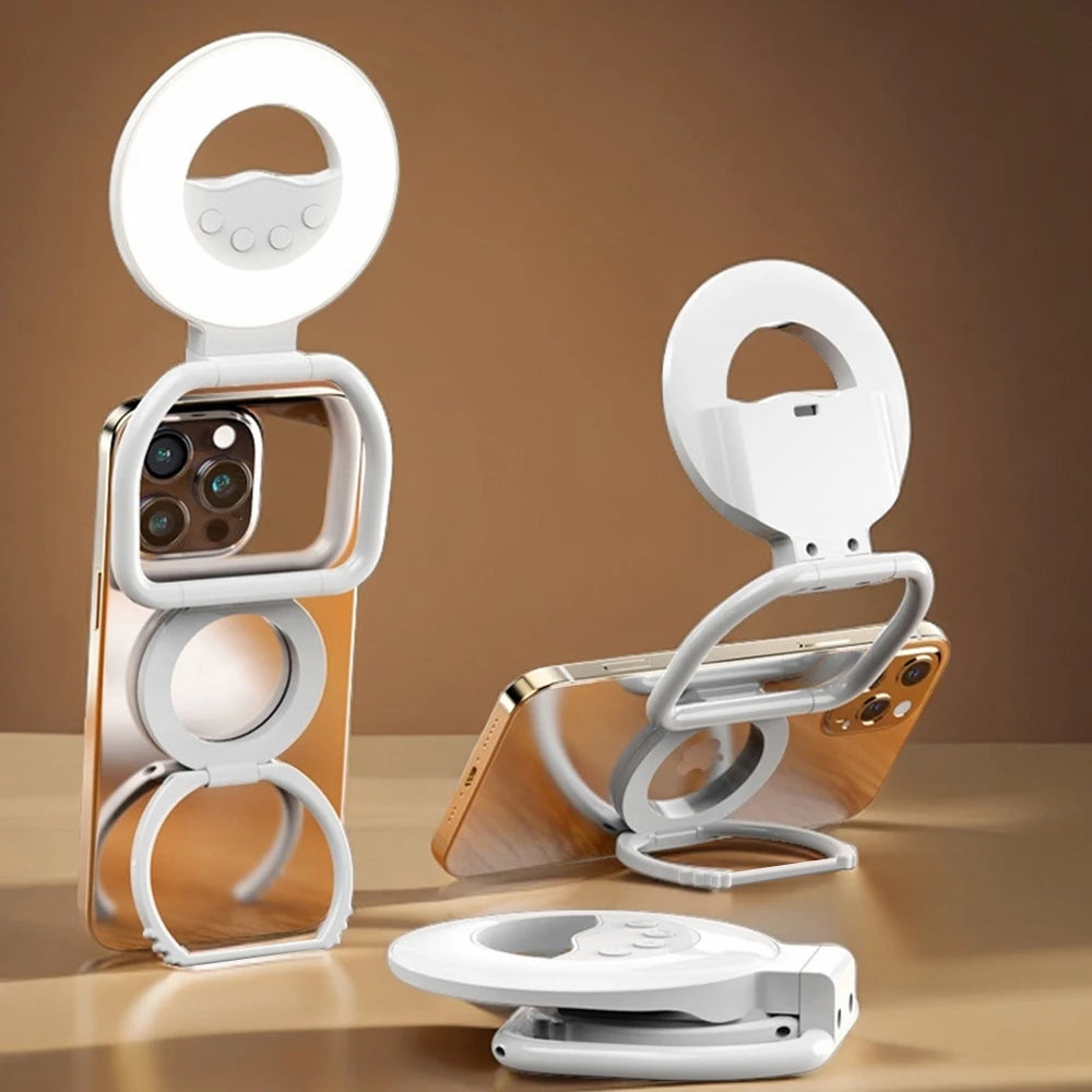 Magnetic Mobile Phone Fill Light Live Streaming Camera Beauty Light RGB Pocket Full-color LED USB Charging Photo Ambient Light
