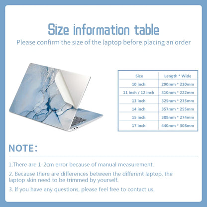 DIY Marble Cover Laptop Skins Vinyl Stickers 13"14"15.6"17.3"PVC Film Waterproof Skin Decorate Decal for Macbook/Lenovo/HP/Acer