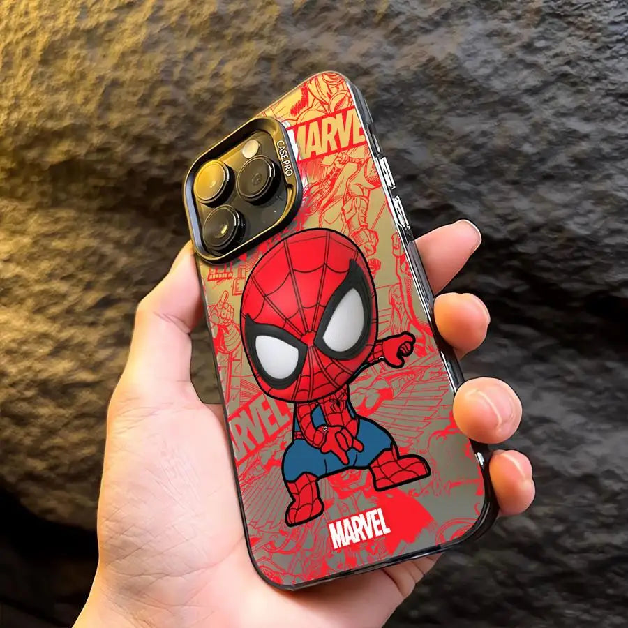 Marvel Cute Spider Man Groot Phone Case for iPhone 16 Pro 15 Pro Max 14 13 12 11 XS 14 Pro Max 16 Plus 14Pro 12Pro Soft Shell