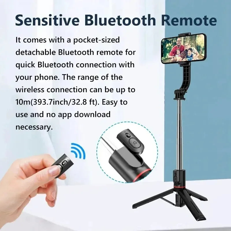 Shooting Record Wireless Selfie Stick for Smartphone 44 Inch Tripod with Bluetooth Remote, Portables Foldable Stand for Vlog