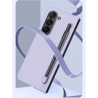 Skin Feel Slim Case for Samsung Galaxy Z Fold 6 5 4 3 with Stylus Pen Slot Holder Plastic Fold Shockproof Protection Hard Cover