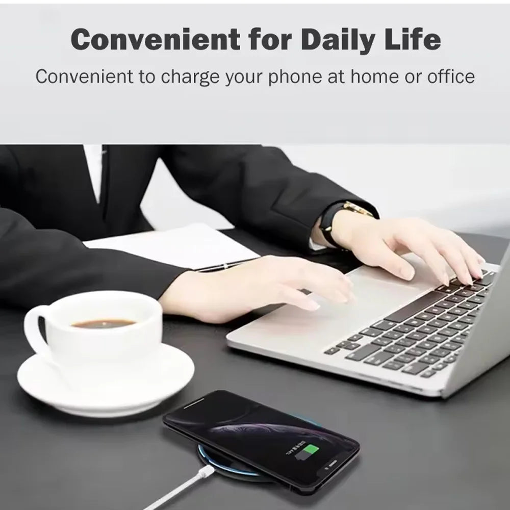 Wireless Charger Pad for iPhone 17 16 15 14 13 12 11 Samsung Xiaomi Phone Chargers Induction Fast Charging Dock Station