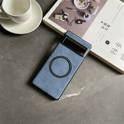 Luxury Magsafe Soft Leather Case For Google Pixel 9 7 8 Pro 6 XL 8A 7A 6A Magnetic Wireless Charging Skin Feel Shockproof Cover