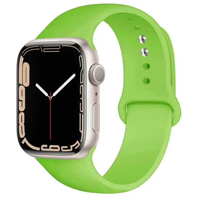 Silicone Band For Apple Watch strap 44mm 45mm 40mm 41mm 42-38mm 45 mm sport bracelet iwatch series 8 7 6 5 4 3 SE 9 Ultra 2 49mm