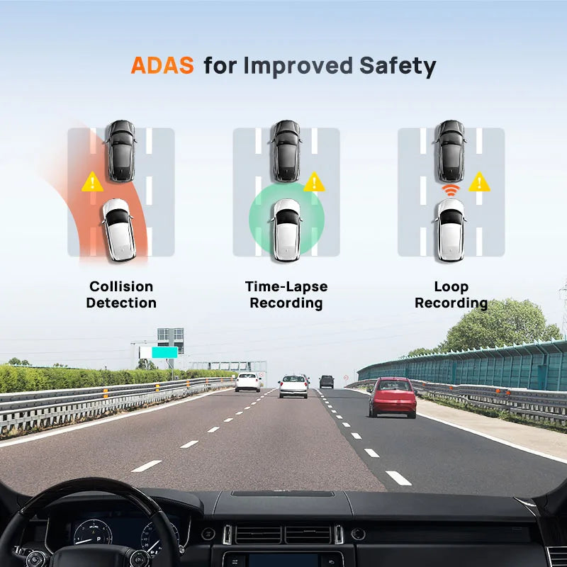 70mai Dash Cam A510 1944P HDR GPS ADAS 4G Connectivity 70mai 4G Front Cam A510 Car DVR 24H Parking Support Rear Cam
