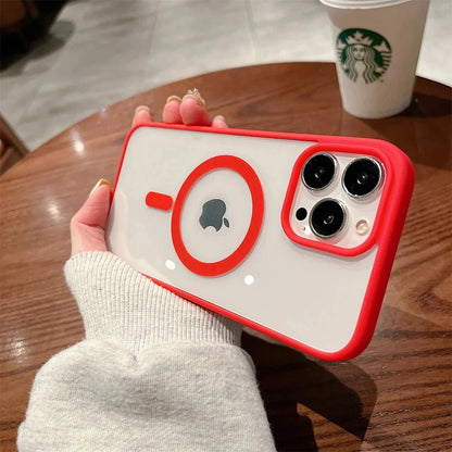 Luxury Clear Magnetic Wireless Charge For Magsafe Case For iPhone 16 15 13 12 11 Pro Max 15 14 Plus Phone Cases Shockproof Cover