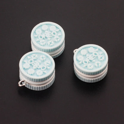 10pcs Macaron Biscuits Cookies Resin Charms Chocolates Snacks Food Pendants for Earrings Keychain Diy Jewelry Making Supplies