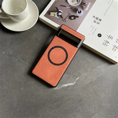 Luxury Magsafe Soft Leather Case For Google Pixel 9 7 8 Pro 6 XL 8A 7A 6A Magnetic Wireless Charging Skin Feel Shockproof Cover