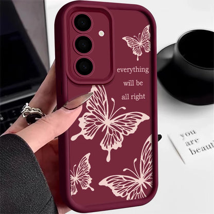 Butterfly Case For Samsung Galaxy S25 S24 S23 S22 Ultra S21 S24 FE A14 A34 A15 A35 A52 A53 A54 A16 A56 5G Shockproof Soft Cover