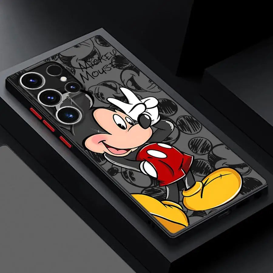 Cool Disney Mickey Minnie Matte Case for Samsung Galaxy S24Ultra S23 S25 Ultra S20 FE S21 S22 Plus S10 S9 S23 5G Phone Cover