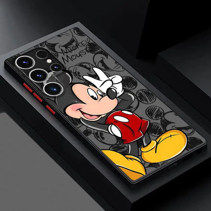 Cool Disney Mickey Minnie Matte Case for Samsung Galaxy S24Ultra S23 S25 Ultra S20 FE S21 S22 Plus S10 S9 S23 5G Phone Cover