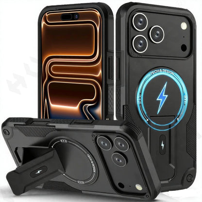 Case For iPhone 17 16 15 14 13 12 Pro Max Plus Magnetic Protective Magsafe Shockproof Heavy Duty Drop Protection Kickstand Cover