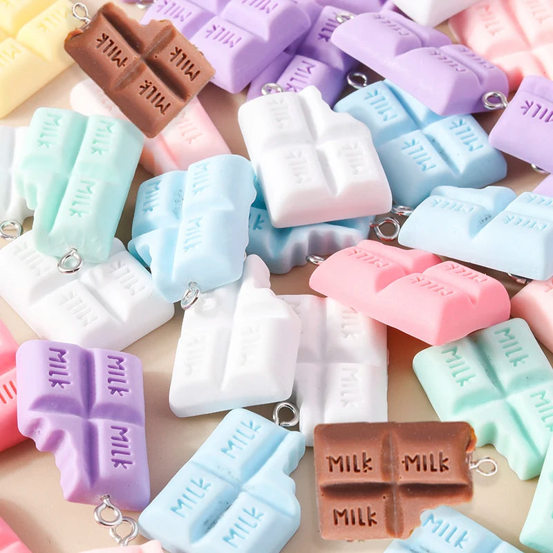 15Pcs Mix Resin Chocolate Charm Dessert Food Charms for Necklace Bracelet Earring Keychain Diy Jewelry Making Accessories