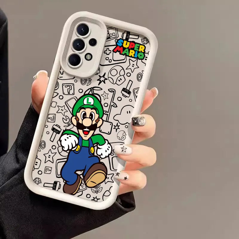 Cartoon Super M-Mario Bros Phone Case For Samsung Galaxy A14 A15 S21 S22 S23 S24 FE Plus Ultra A25 A35 A52 A53 A54 A55 5G Covers