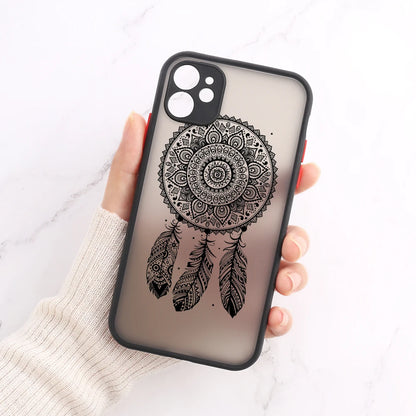 Mandala Dreamcatcher Case For iPhone 11 13 14 12 15 Pro Max Mini XR XS Max 6s 8 7 Plus SE 2022 2020 Clear Shockproof Phone Cover