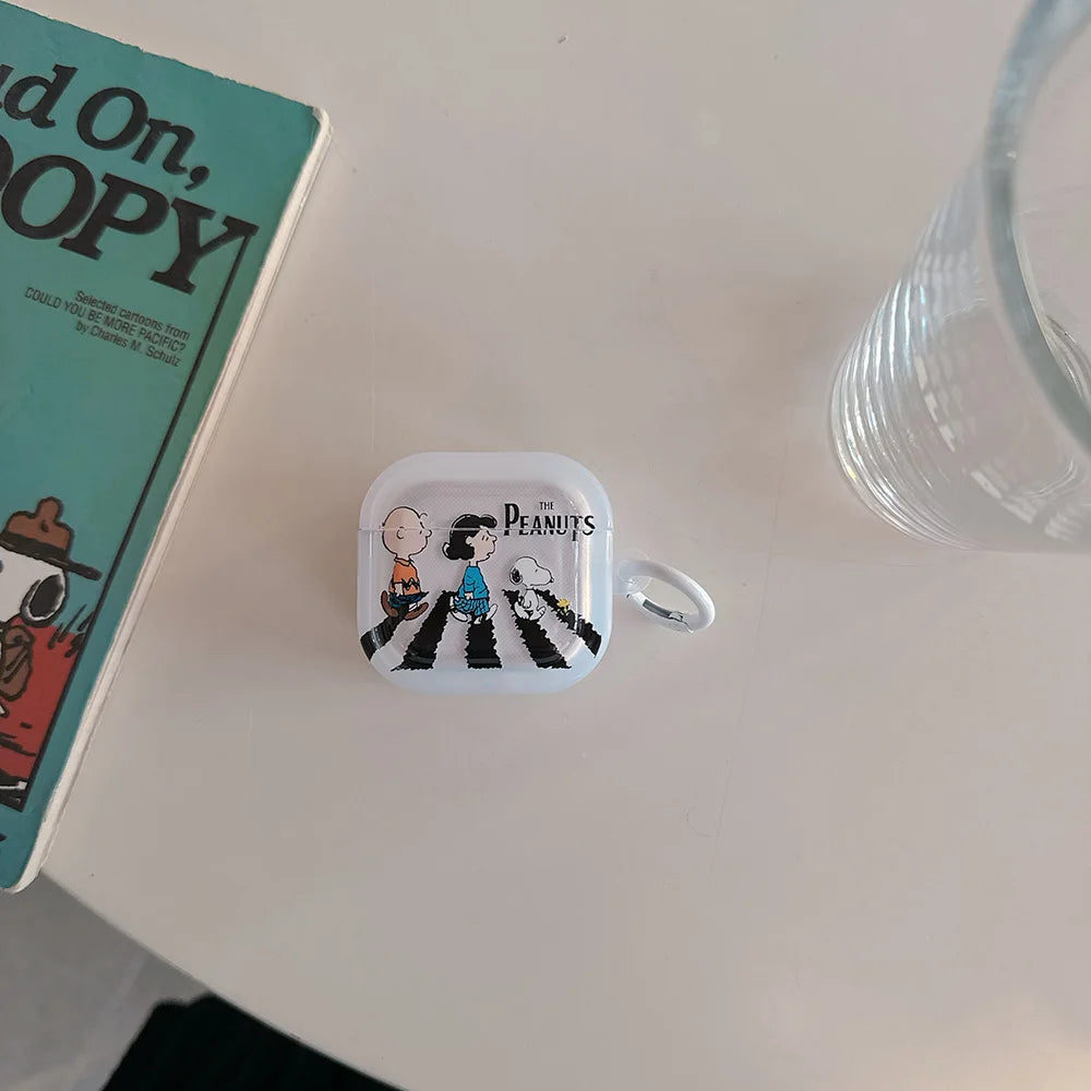 Cute Cartoon Snoopy Charlie Brown Earphone Case For Airpods 4 1 2 3 Pro 2  Wireless Bluetooth Headset Protective TPU Cover