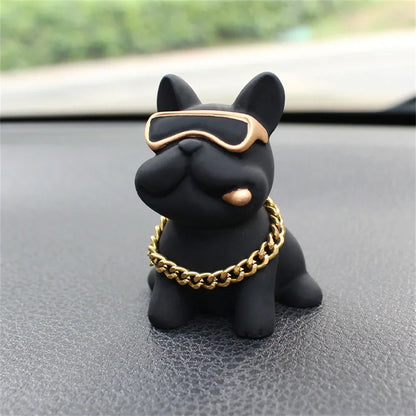 Wear-resistant Bulldog Car Ornaments Feel Comfortable Resin Material Car Dashboard Decoration Car Accessories Interior Decor