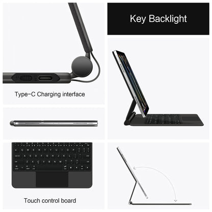 Backlight Magic Keyboard for iPad Pro 11 13 M5 2025 Case for iPad Air 11 13 Inch 2026 M4 M3 M2 Case Pro 13 11 M4 Smart Cover