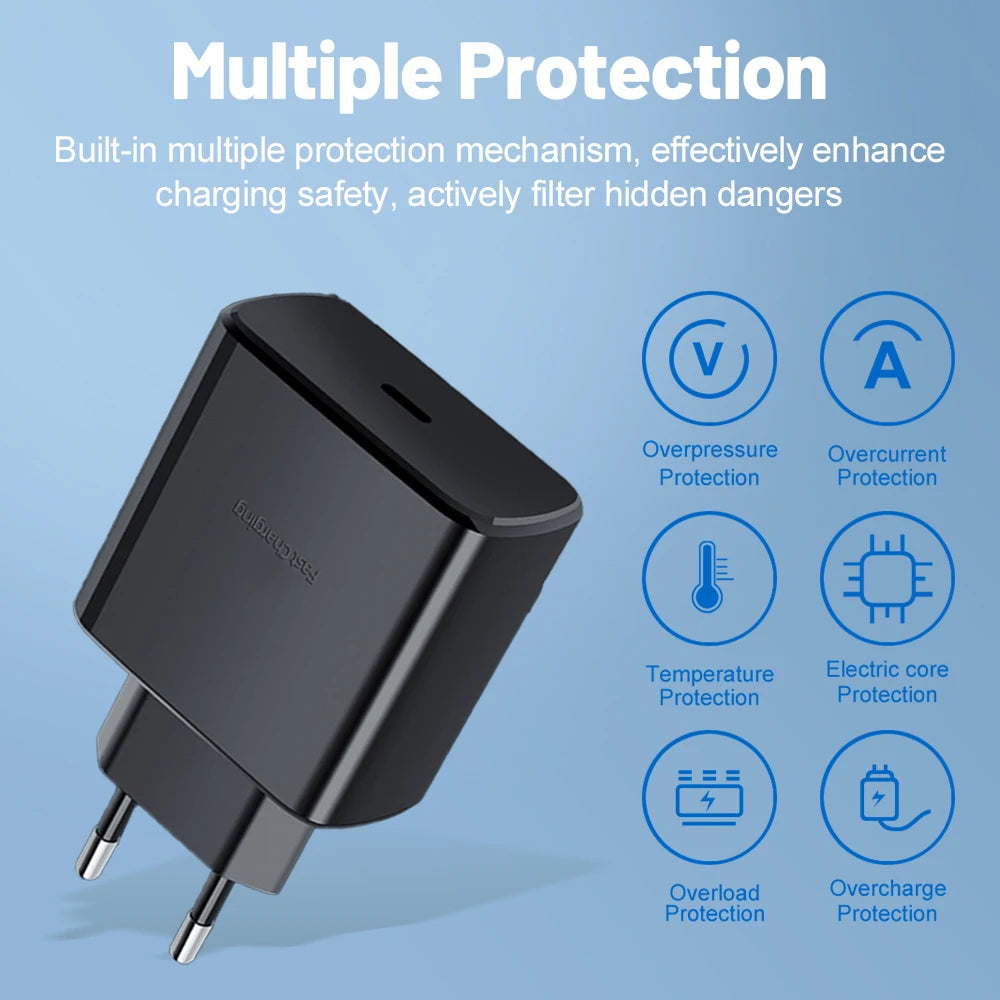 PD Charger 45W for Samsung Galaxy S23 S22 Fast Charging High Speed Type C Mobile Phone Adapter for IPhone Xiaomi